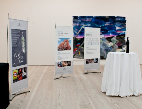 Stylish portable displays for Cadogan Estate Event at Saatchi Gallery
